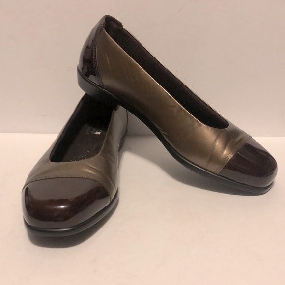 SAS Tripad Coco Bronze/Brown Leather & Patent Leather Ballet Flats - Picture 6 of 11